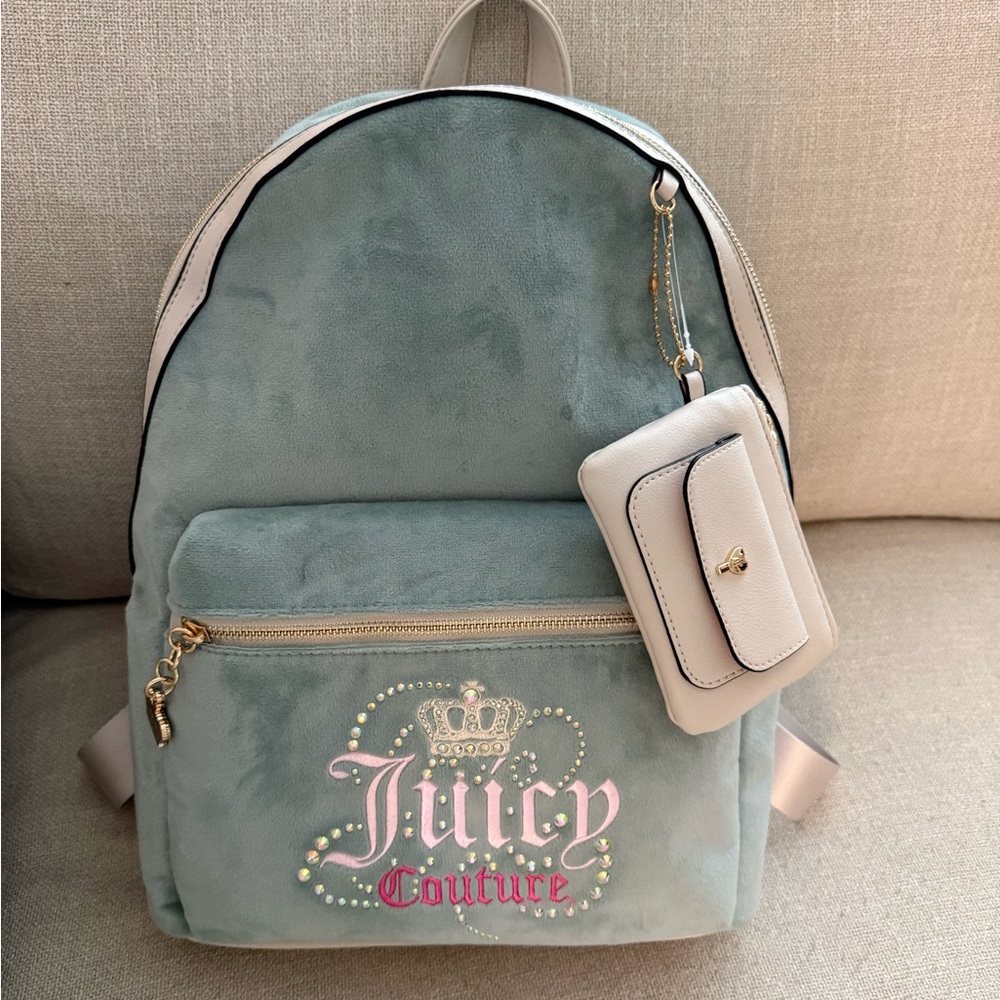 Juicy Couture Mint Backpack with Cream Details